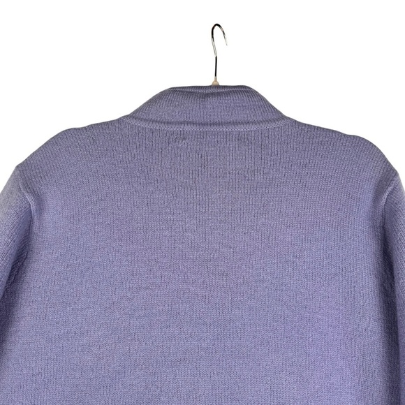 Herman Geist Wool Sweater Womens Size Medium Purple Floral Cardigan Full Zip - Picture 6 of 7